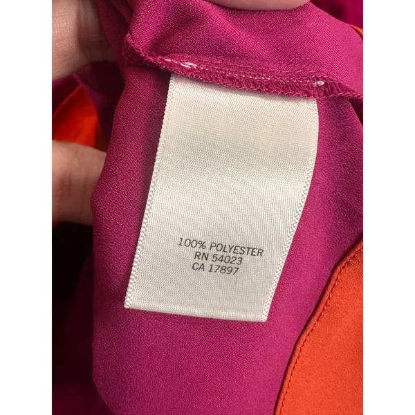 Banana Republic Womens Pink Orange Colorblock Braided‎ Halter Top S Rhubarb - Image 5