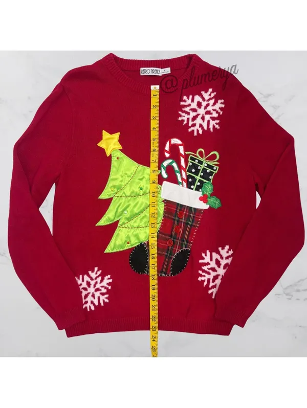 Retro Threads Ramie Cotton Women’s Holiday Christmas Cottage Sweater Size L - Image 3