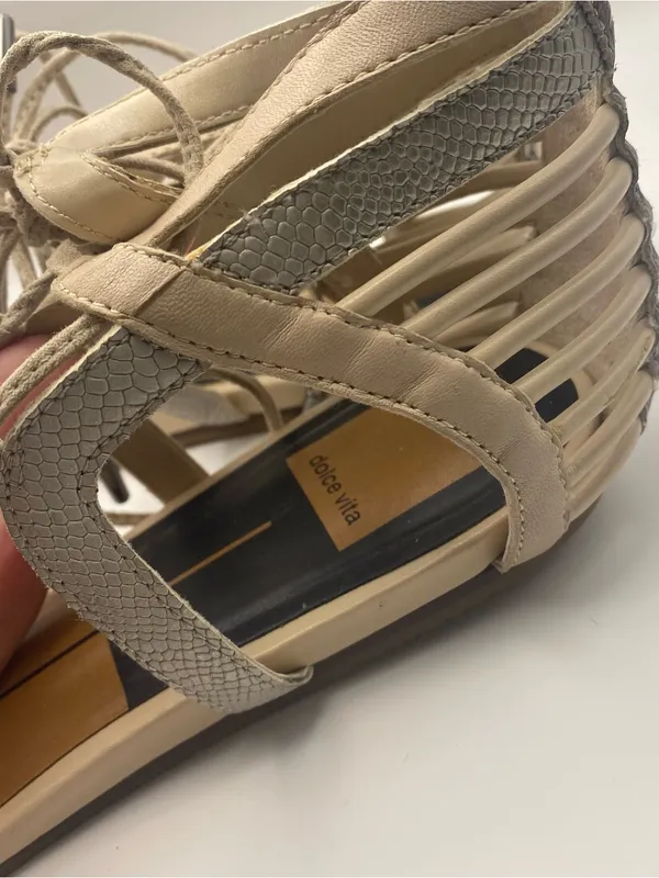 DV by Dolce Vita snakeskin leather gladiator flats Strappy sandals summer trendy 9 - Image 3