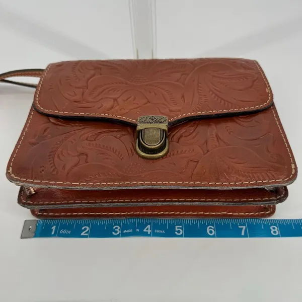 Patricia Nash Brown Tooled Leather Lanza Crossbody Bag & Clutch - Image 6