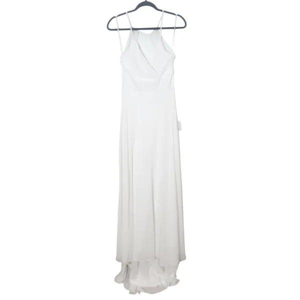Lulus White Chiffon Wedding Dress with Faux Wrap Style NWT Size Medium - Image 3