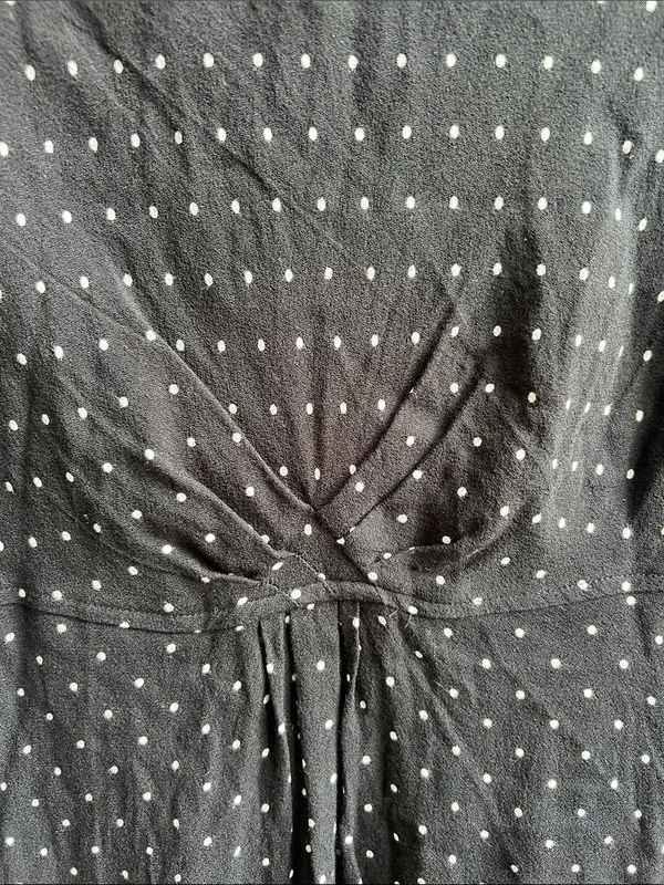 Free People This Town Printed Button Down Dress Black and White Polka Dot Medium - Image 7