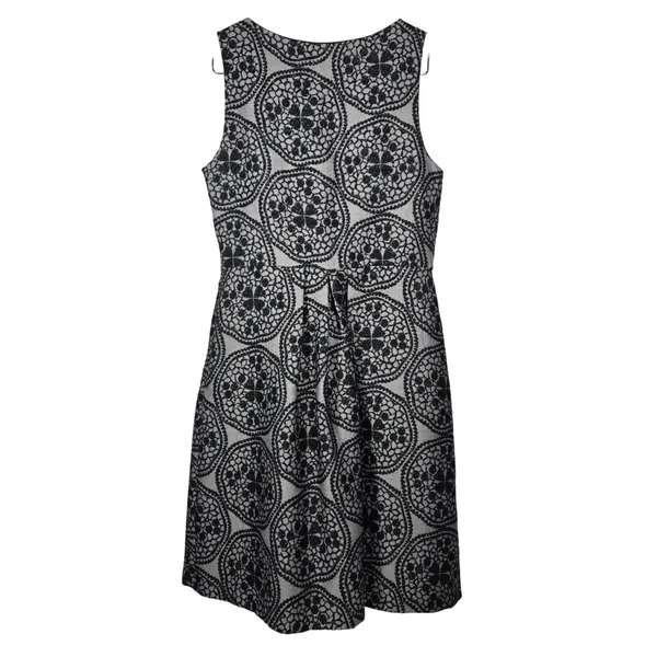 Eva Franco Silver Black‎ Metallic Medallion Brocade Fit Flare Dress Size 8 - Image 2