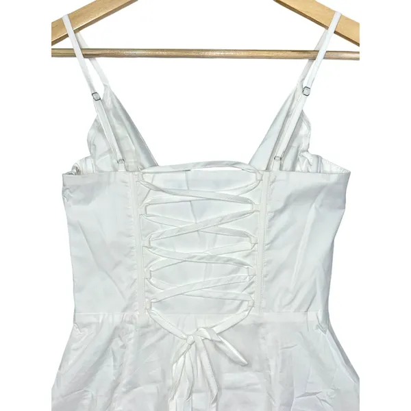 NWT Babyboo Sela Ivory Lace Up Corset Fit & Flare Mini Dress Womens Size S Small - Image 12