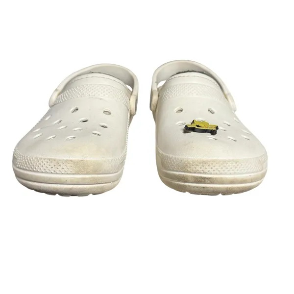 CROCS Unisex Classic Faux Fur Fuzz Lined White Clogs Size W7 M5 - Image 2