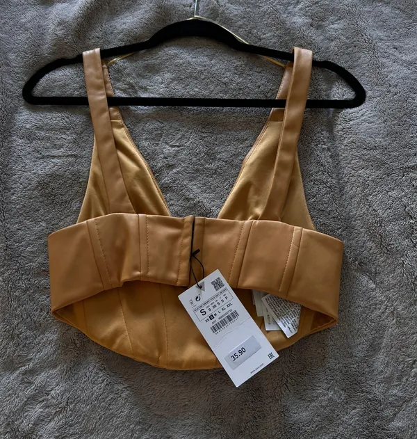 ZARA Leather Crop Top - Image 3
