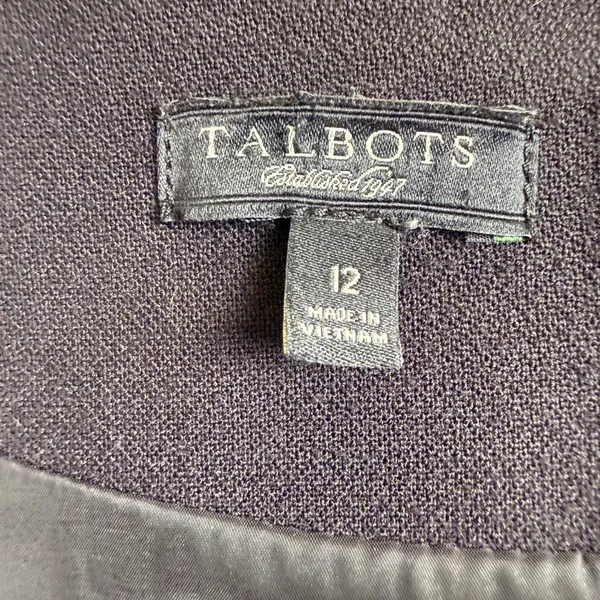 Talbots Sheath Dress Womens Size 12 Black V-Neck Cap Sleeve Professional LBD - Image 4