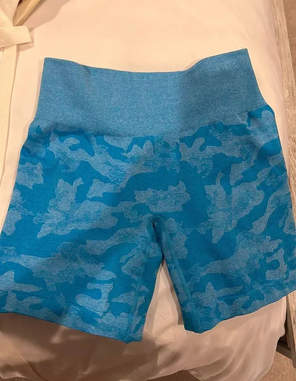 NVGTN Camo Seamless Shorts Caribbean Blue - Image 9