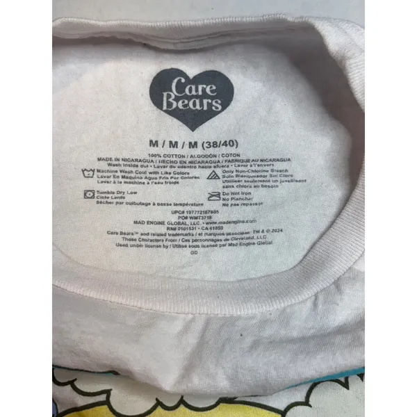 Care Bears Retro Graphic T Shirt White Crew Neck Cartoon Tee‎ Size Medium - Image 8