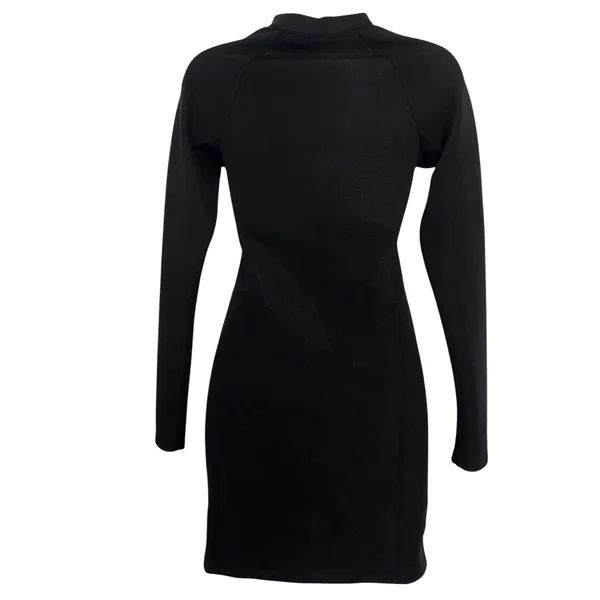 NIKE Women's Long Sleeve Half Zip Black Dress Floral Swoosh NWT $80 Size‎ XS - Image 6
