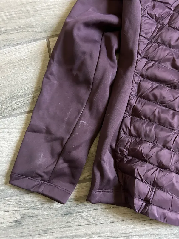 32 Degrees Quilted Hybrid Puffer Jacket in Plum - Image 5