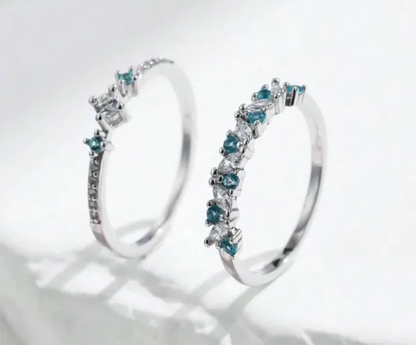 Sterling Silver and blue topaz rings.  - Image 3