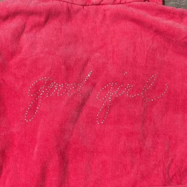 VTG Victoria's Secret Pink Heavy Terry Cloth‎ Blingy bath robe Good Girl Y2K - Image 2