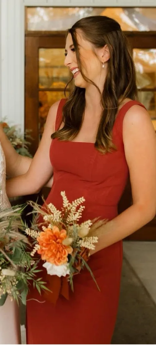 Azazie Terracotta Dress - Image 3