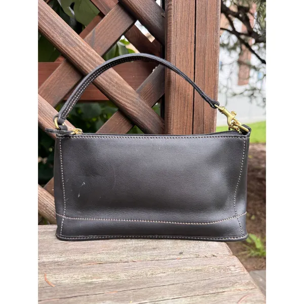 Vintage Coach 9311 Demi Baguette Dark Brown Leather Shoulder Bag USA Made - Image 2