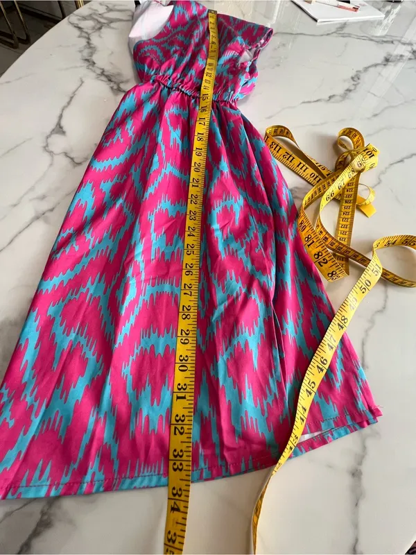 Cupshe Pink & Aqua V-Neck Elastic-Waist Beach Coverup - Image 9
