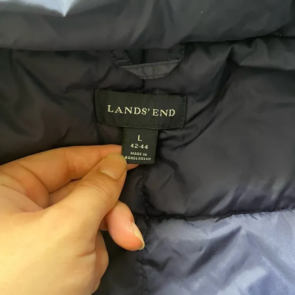 Lands’ End Violet Purple Puffer Vest Jacket Button Up Size Women’s Large Fall - Image 13