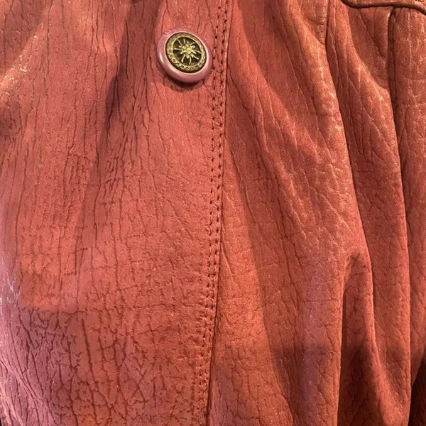Vintage Jasmin Jonquet Rust Genuine Cowhide Leather Jacket Slouchy 80s L - Image 9
