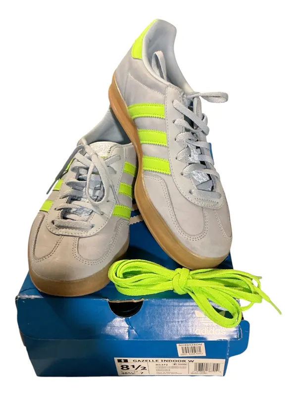 NEW adidas Gazelle Indoor Clear Sky Solar Green Gum Women’s Size 8.5 (JI1372) - Image 3