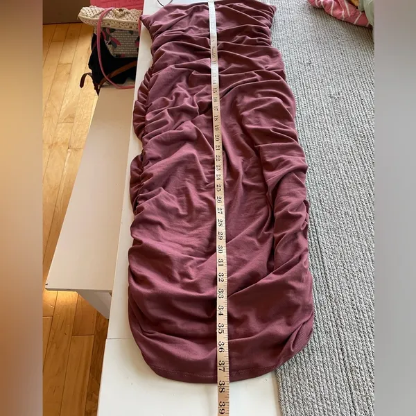 Windsor Rose Pink Drapey Rusched Bodycon Midi Dress Size Large NWT - Image 5