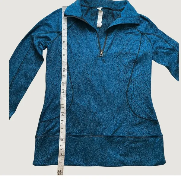 Lululemon Blue Black Static Print Half Zip Pullover Long Sleeve Top Size 4 - Image 5