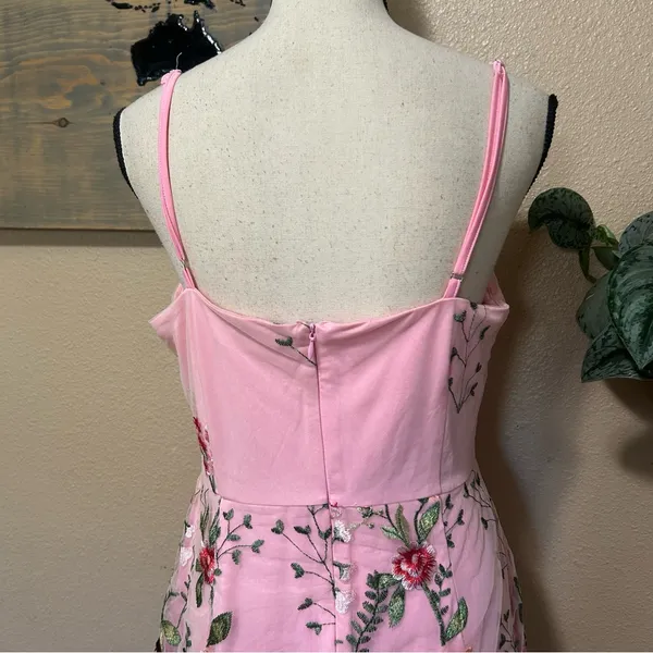 Lulus Blooming For Love Pink Floral Embroidered Midi Dress - Image 8