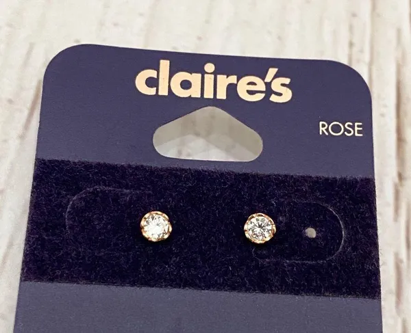 Claire’s Rose Gold 18Kt Gold Plated Small Earrings - Image 2