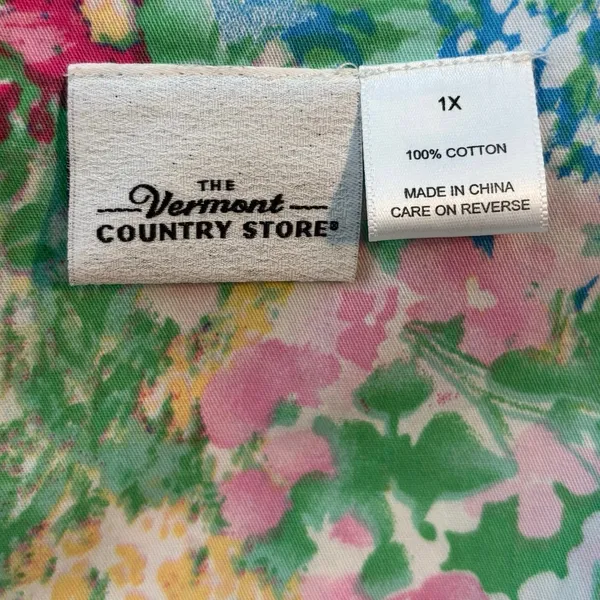 The Vermont Country Store Plus Size 1X Floral Midi Dress 100% Cotton Spring - Image 3