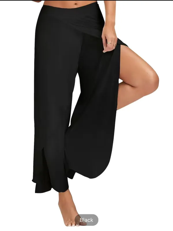Woman’s Slit Black Pants Size 2X - Image 2