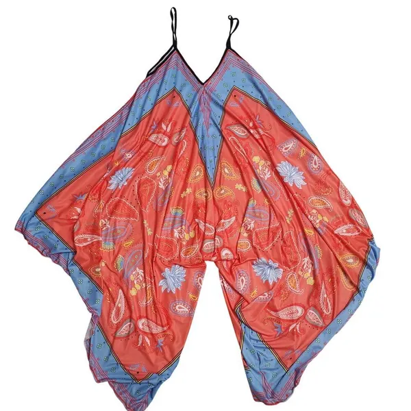 Zara Printed Floral Print Asymmetric‎ Jumpsuit Size: S - Image 2