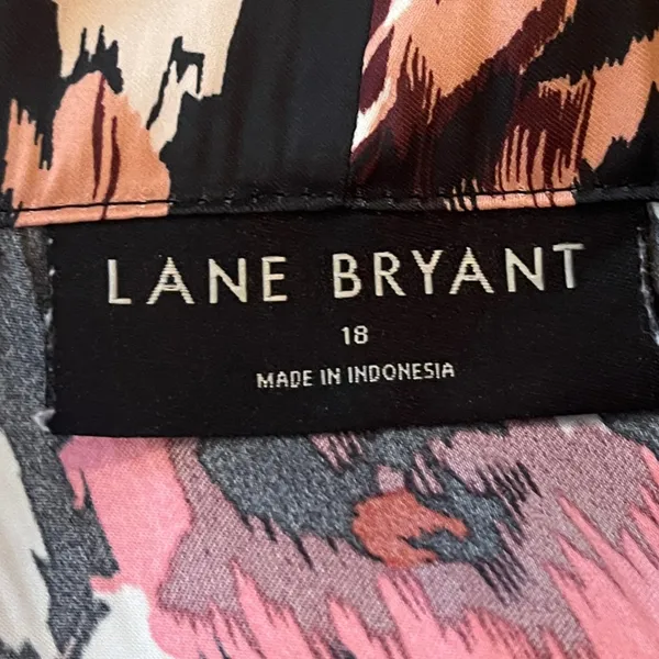 Lane Bryant Maxi Dress Faux Wrap Shawl Black Pink Floral Satin Women’s Size 18 - Image 13