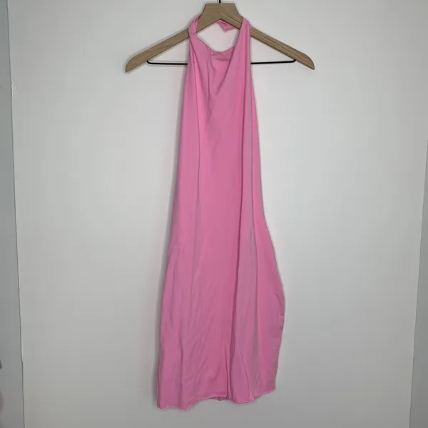 Skims Cotton Twist Halter Mini Dress Cotton Candy Womens Pink New Large - Image 3