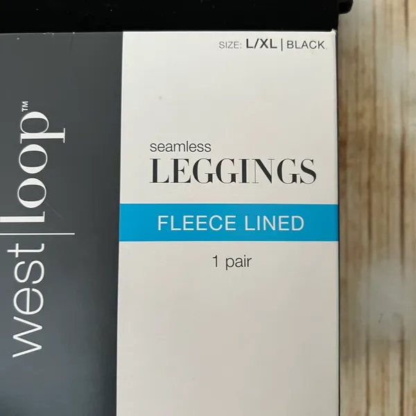 West Loop Women's Fleece Lined Leggings Black Size L-XL - Image 3