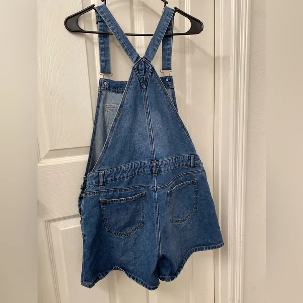 Boom Boom Jeans Women’s Blue Denim Overalls size large - Image 3