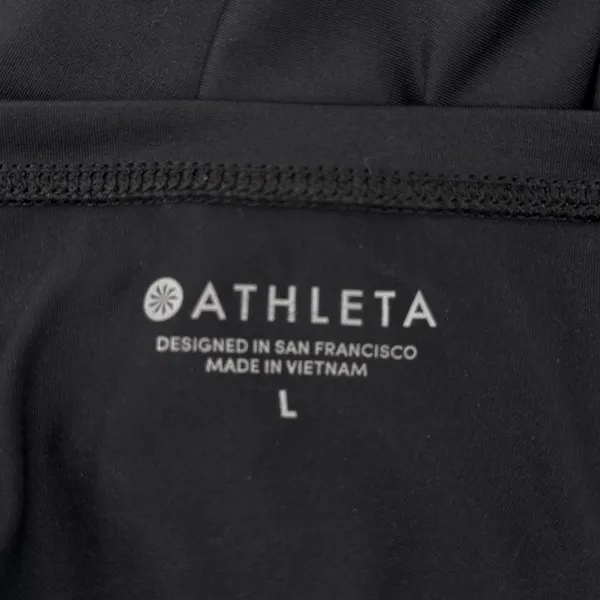 Athleta Mesh Around Tank Dress Black Sleeveless Shift Midi Mesh Hem‎ Size Large - Image 5