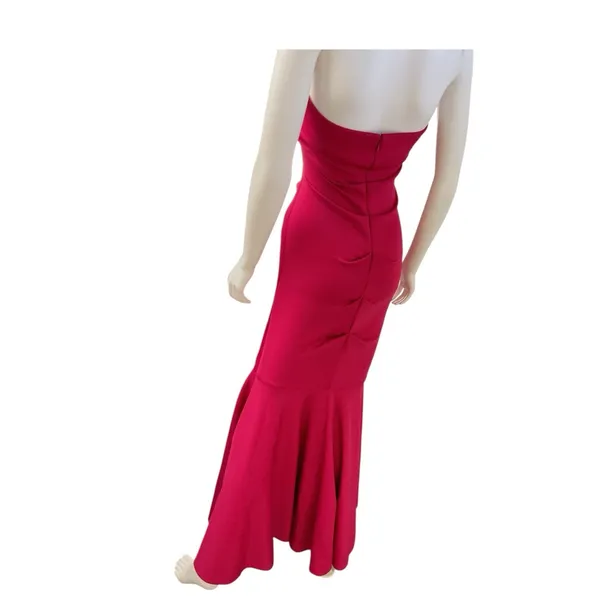 Xscape Fuschia Pink Strapless Ruched Mermaid Maxi Long‎ Gown XS5885C $258 Size 2 - Image 3