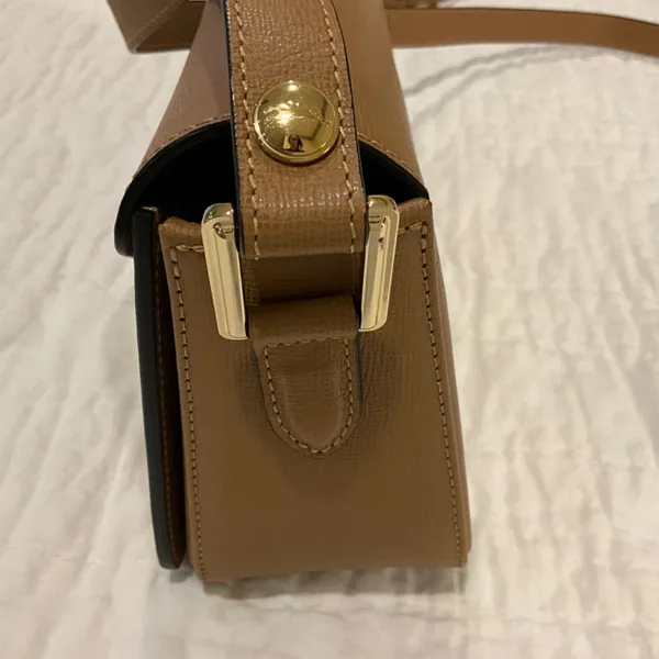 Longchamp Le Pliage Heritage Leather Crossbody Bag Brown Tan Handbag - NEW - Image 9