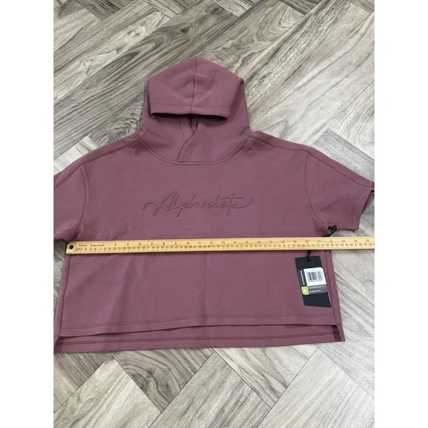 Alphalete Woman’s ELMTS Half Sleeve Crop Hoodie - Mauve , Size Medium - Image 6