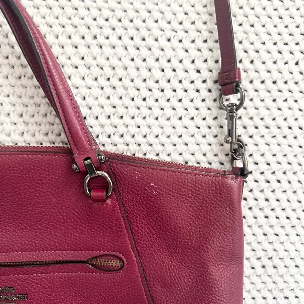Coach Maroon Oxblood Red Prairie 58874 Top Handle Satchel Crossbody Leather Bag - Image 4