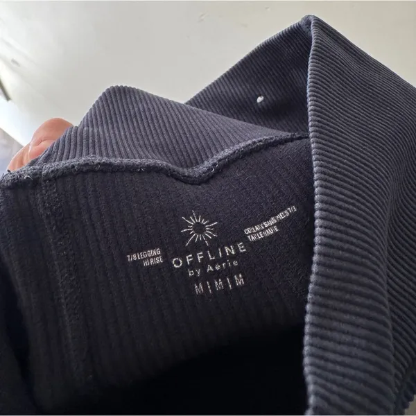 OFFLINE By Aerie Seamless Washed Rib High‎ Waisted Legging Blue 7/8 Length - Image 4