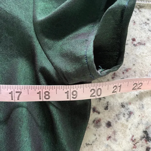 Handmade Blouse Women XS/S Green Gold Traditional Frog Button Mandarin Collar - Image 5