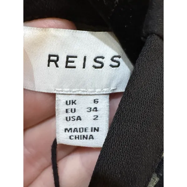 Reiss Katie‎ Animal Print Flippy Dress Green Black Long Sleeve Size 2 Loose Eye - Image 5