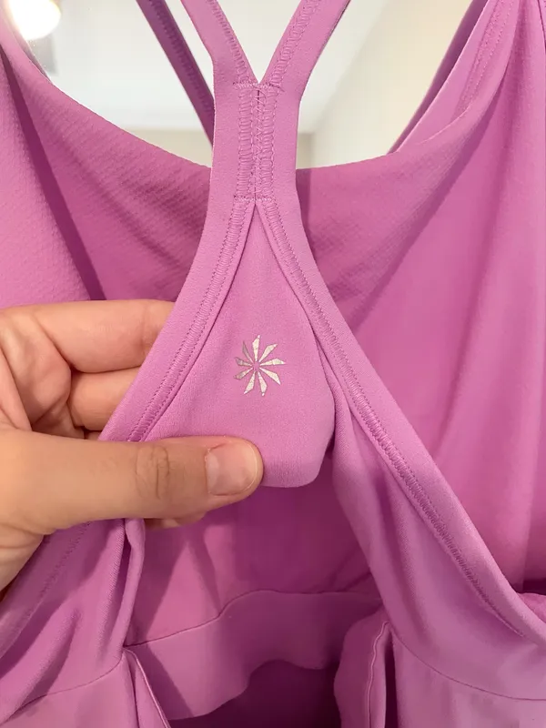 Athleta Vital Activewear Dress Size XL Orchid Pink Strappy T- Back Shelf Bra - Image 6