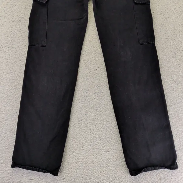 Pull&Bear Womens Black‎ Cotton Straight Leg Cargo Pants Size USA 2 EUR 34 - Image 10