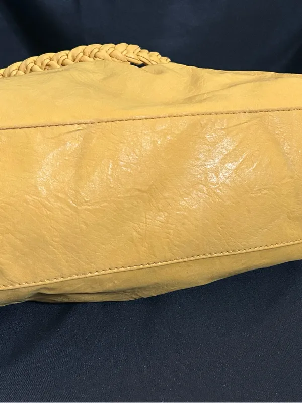 Bueno Women’s Mustard Yellow Braided Handle Women's Shoulder Bag Purse - Image 5