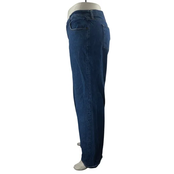 Abercrombie & Fitch The 90s Relaxed Women Blue High Rise Straight Denim Jeans 35 - Image 2