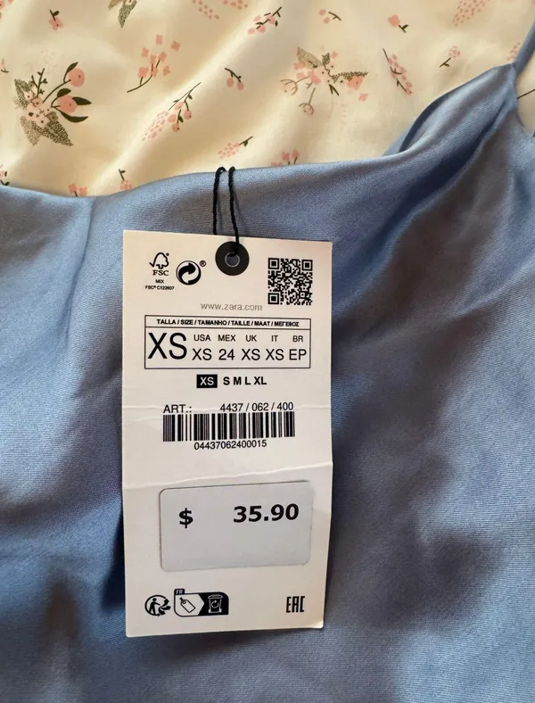 Zara blue satin top - Image 3