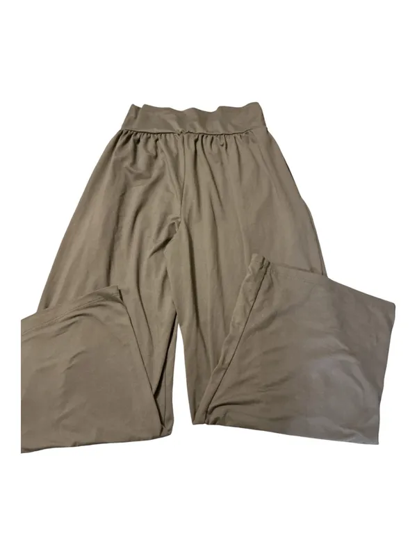 High-waisted, wide-leg palazzo / lounge pants with gather detailing at the waist - Image 2