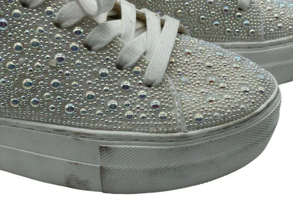 Betsey Johnson Sidny Pearl Sneakers Lace Up White 6.5 - Image 3