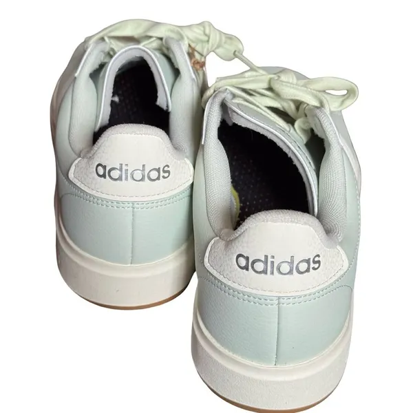 Adidas Grand Court Sneakers Women's 9 Mint Green Cream Leather NIB Shoes - Image 3